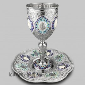 Авторский кубок с блюдом для кидуша  - бк-кид11