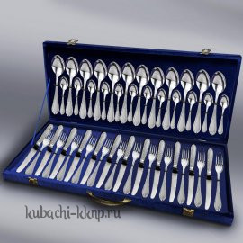 Столовый набор на двенадцать персон Серебряный  - sn019