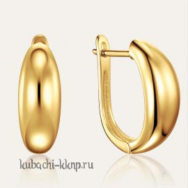 Серьги серебро 925 кольца круглые позолоченные  - с1001сос
