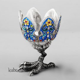 Подставка под яйцо (пашотница) с эмалью на куриной ножке - пш020