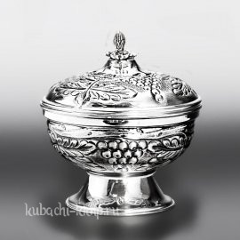 Серебряная сахарница «Виноград» маленькая - сх051