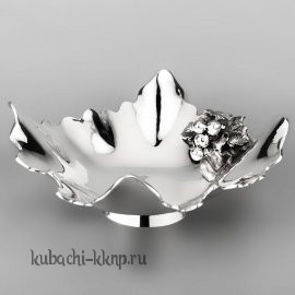 Серебряная конфетница «Виноград» глянцевая - кф038