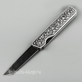 Выкидной серебряный строгий нож - кн28