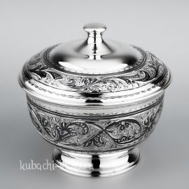 Серебряная сахарница с крышкой 