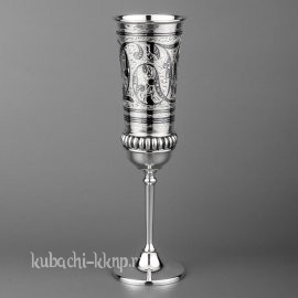 Серебряный фужер для шампанского на тонкой ножке - ф063