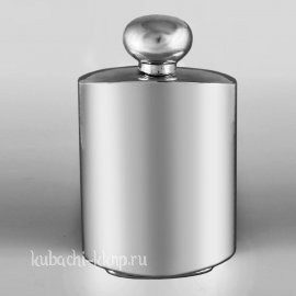 Большая глянцевая серебряная фляга 