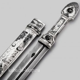 Серебряный кинжал с агатом - КН52