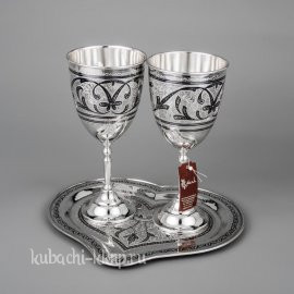 Набор серебряных фужнров на свадьбу - пн016