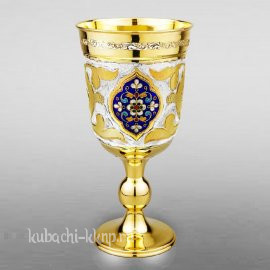 Фужер серебряный с эмалью и позолотом - ф131