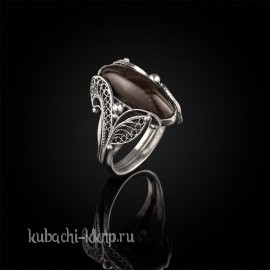 Серебряное кольцо авторской работы с филигранью 