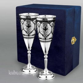 Набор серебряных бокалов для шампанского 