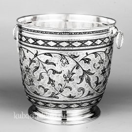 Ведерко для льда серебряное - вд009