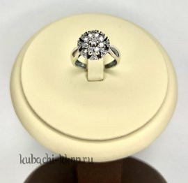 Серебряное кольцо Снежинка из серебра 925 пробы с фианитами - к257