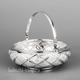 Серебряная конфетница «Лазер» - кф126