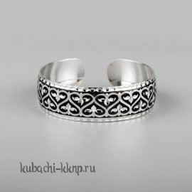 Кубачинский браслет из серебра с уникальным орнаментом - бр193