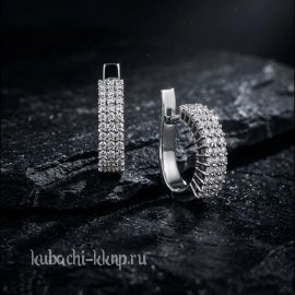 Серьги дорожка серебряные 925 пробы ювелирные - Ag-с15