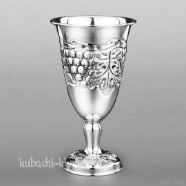 Серебряный фужер «Виноград» с испанским рисунком, 220 мл - ф052