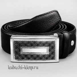 Мужской ремень с серебряной пряжкой 