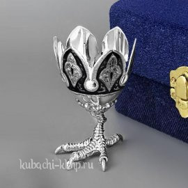 Серебряная подставка под яйцо - пш01