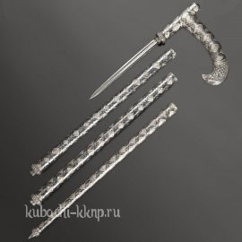 Трость из серебра «трубка» - тр01