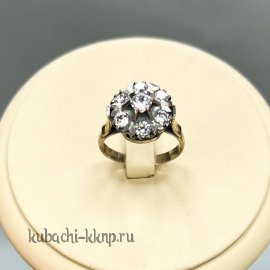 Серебряное кольцо на каждый день и в офис с фианитами Малинка - Ag-к29