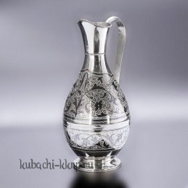 Серебряный кубачинский кувшин для воды 