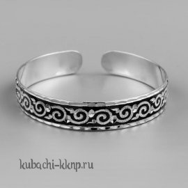 Серебряный браслет с чернением и гравировкой - БР250