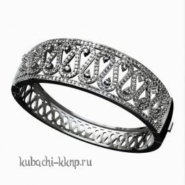 Женский браслет из белого золота с фианитами - 00073b