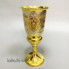 Серебряный фужер с позолотой и гербом - Ф113