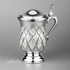 Серебряная кружка с крышкой - кр062