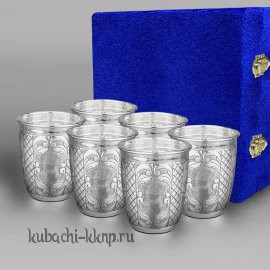 Набор из шести серебряных стаканов 