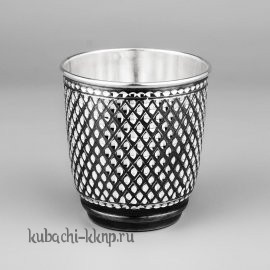 Строгий серебряный стакан с оксидировкой, 210 мл - ст062