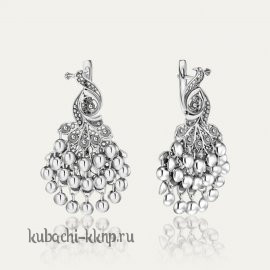 Серьги серебро 925 женские бохо с висюльками жар-птица - Ag-вс-34
