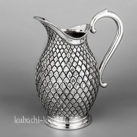 Кувшин из серебра для воды с красивый орнаментом «Чешуя» - кв128