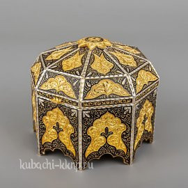 Серебряная шкатулка «Позолоченная» - шк08