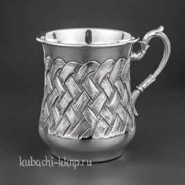 Серебряная кружка «Косичка» - кр042