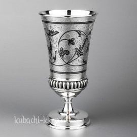 Серебряный стакан на ножке с орнаментом, 210мл - ст19