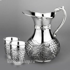 Набор для питья воды из серебра «Виноград» - ндв029