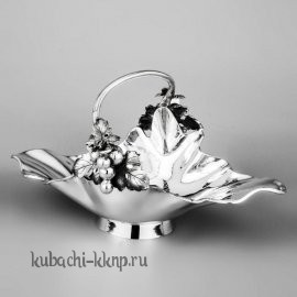 Серебряная конфетница «Виноград» - кф177