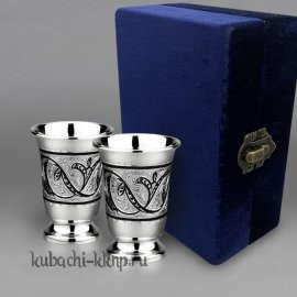 Набор высоких серебряных стопок - стп005-2