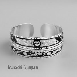 Серебряный женский браслет с орнаментом - БР167