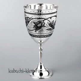  Фужер серебро с гравировкой и чернением - Ф00033