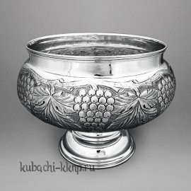 Оригинальная серебряная ваза для фруктов 