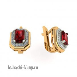 Строги классические золотые серьги - 00100e