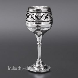 Серебряный высокий фужер для вина - Ф002
