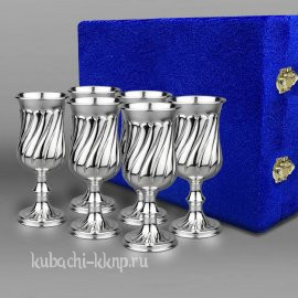 Набор из шести серебряных фужеров 