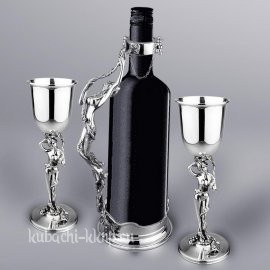 Изящный серебряный набор для вина - вн09