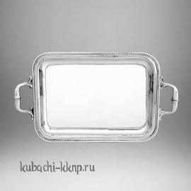 Небольшой серебряный поднос с ручками - пдн063
