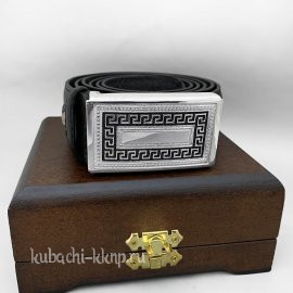 Серебряная пряжка (ремень) с греческим орнаментом - РМ029