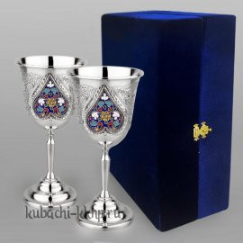 Набор свадебных серебряных бокалов 